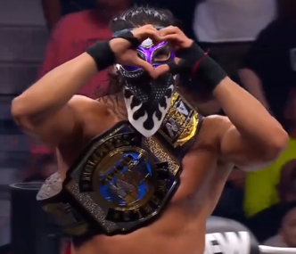 A screenshot of Bandido making a heart with his hands.
