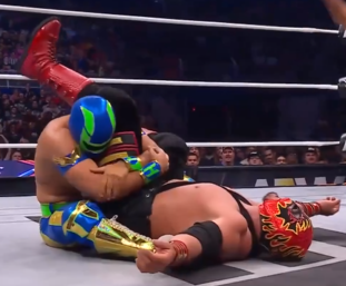 A screenshot of Hologram putting Hechicero into a pin.